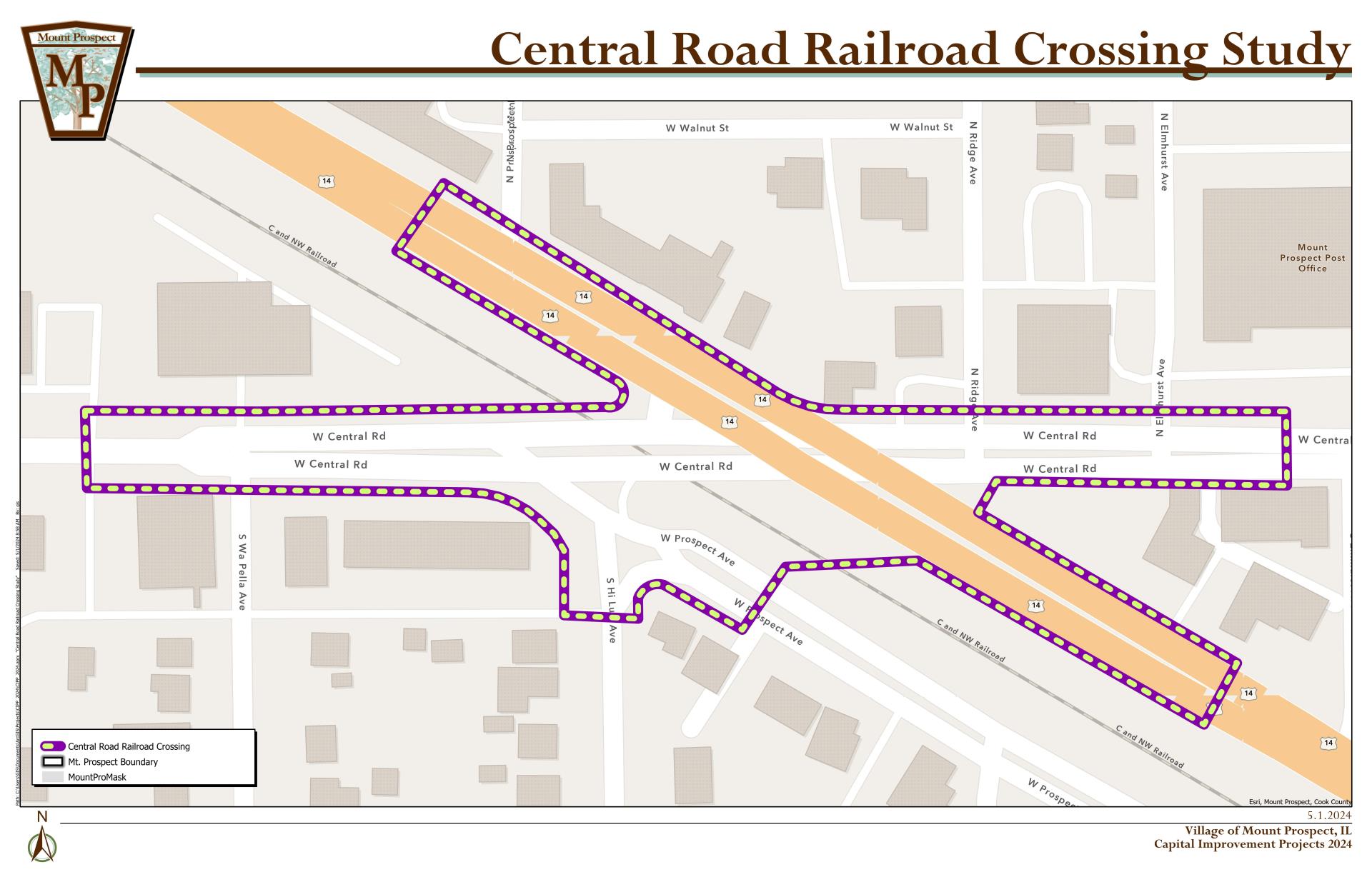 Central RR Phase I Study Location Map